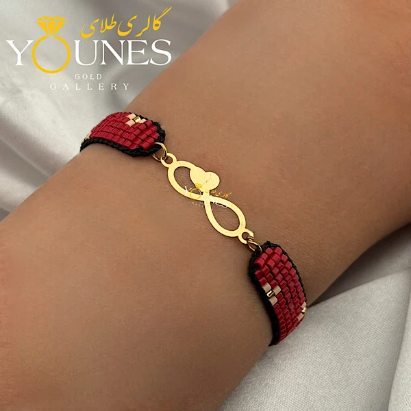 دستبند میوکی بینهایت قلبی لیزری طلا